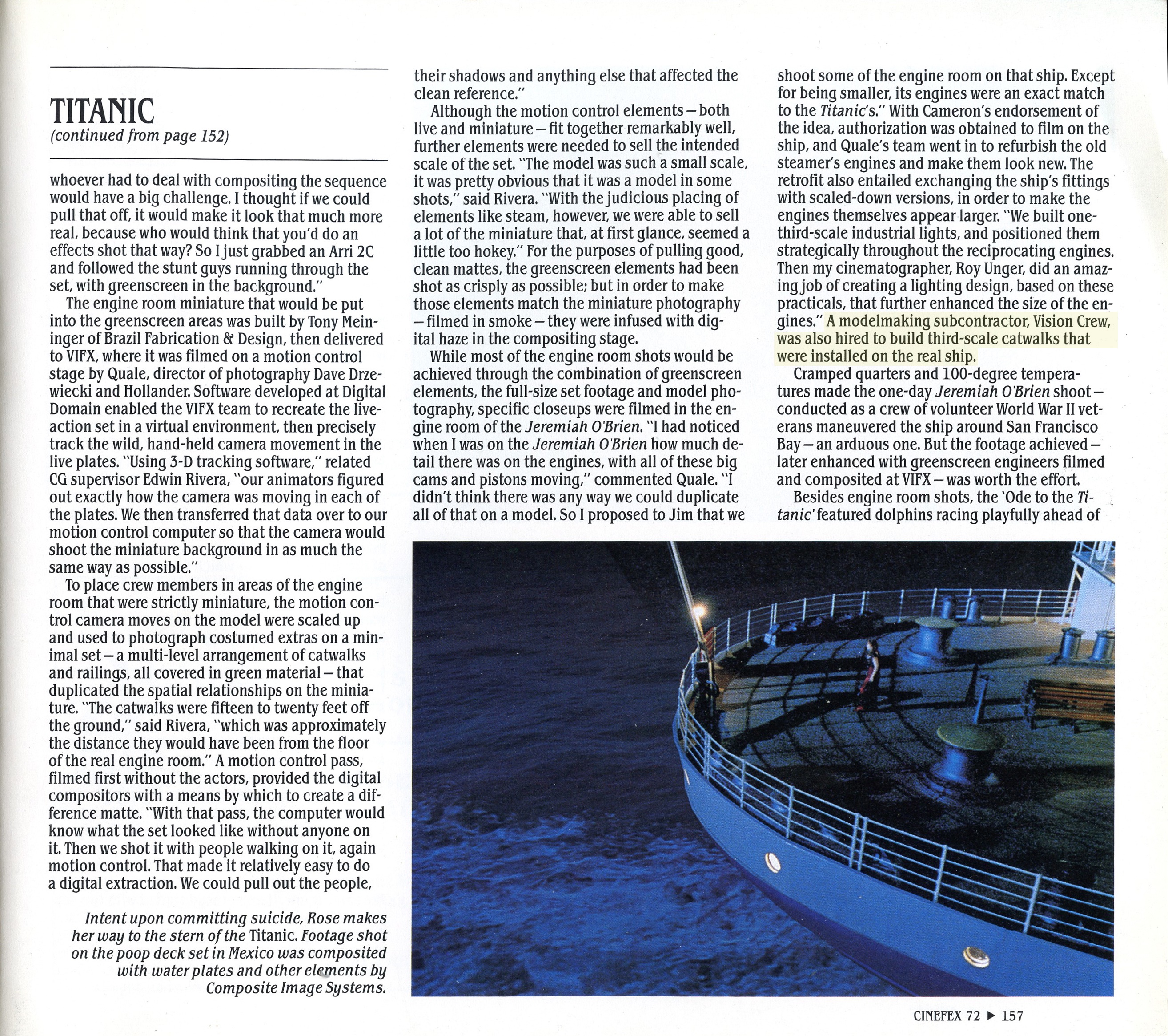 Cinefex 72, Titanic, page 157